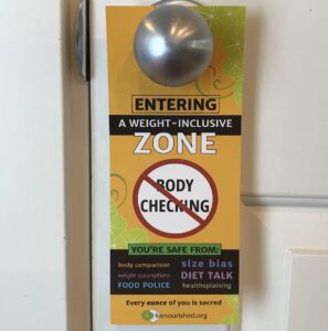 "Entering a Weight-Inclusive Zone" Door Hanger